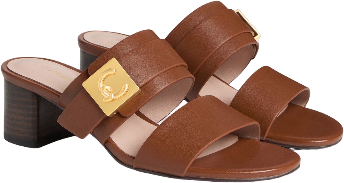Coccinelle CME Lock Heel Sandal COW Leather