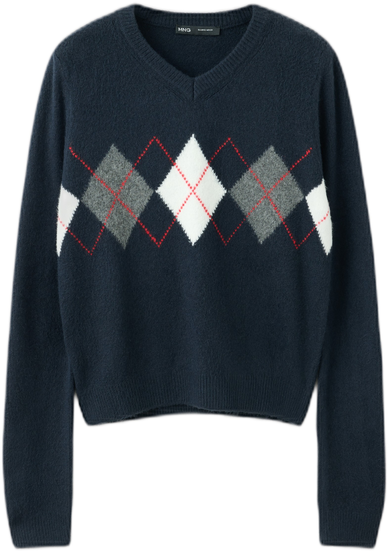 Diamond Pattern Vneck Jumper