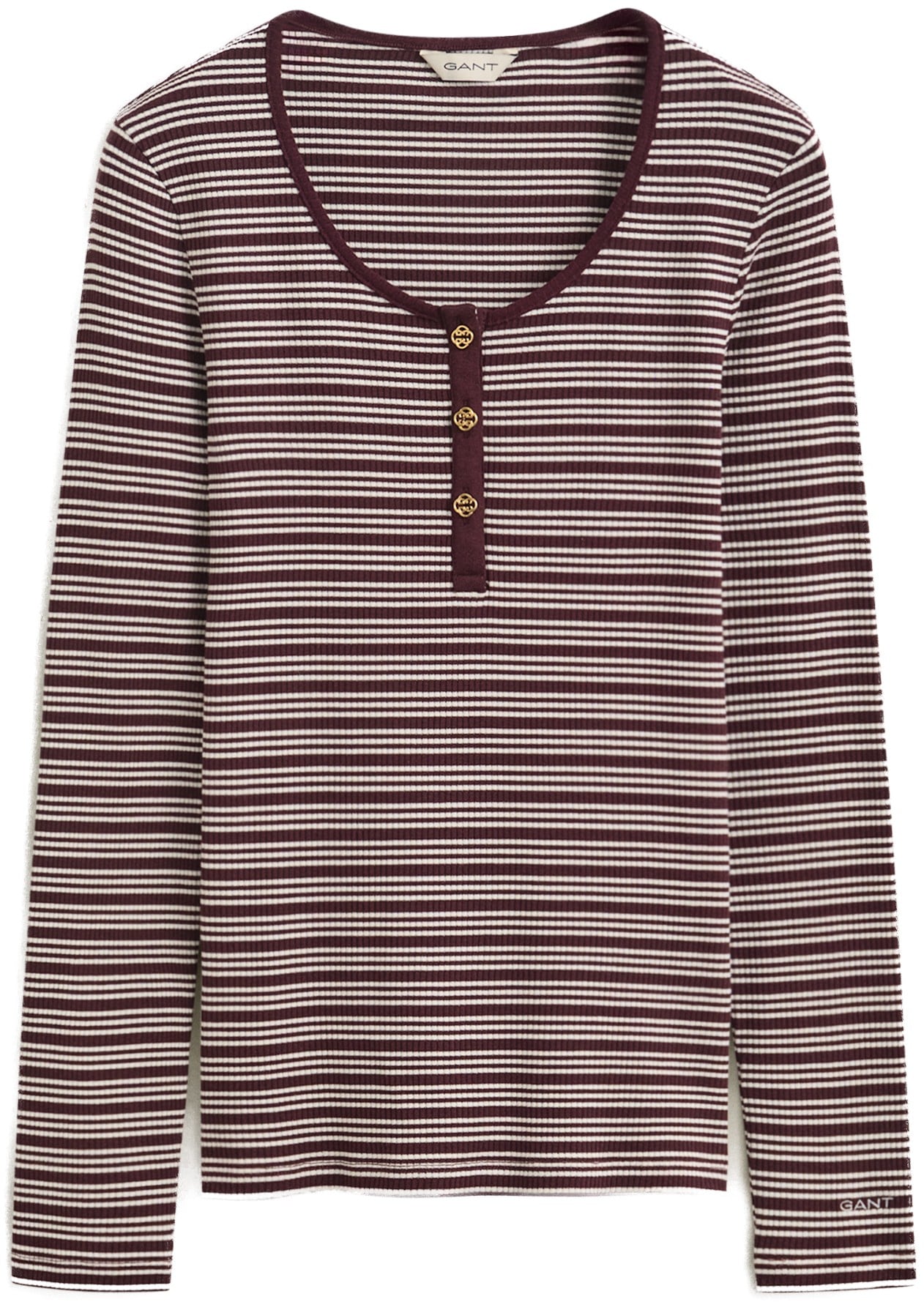 Slim Ribbed LS Henley TOP
