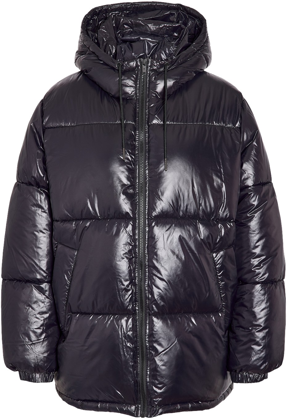 Nmallie Shiny Hood Long Jacket