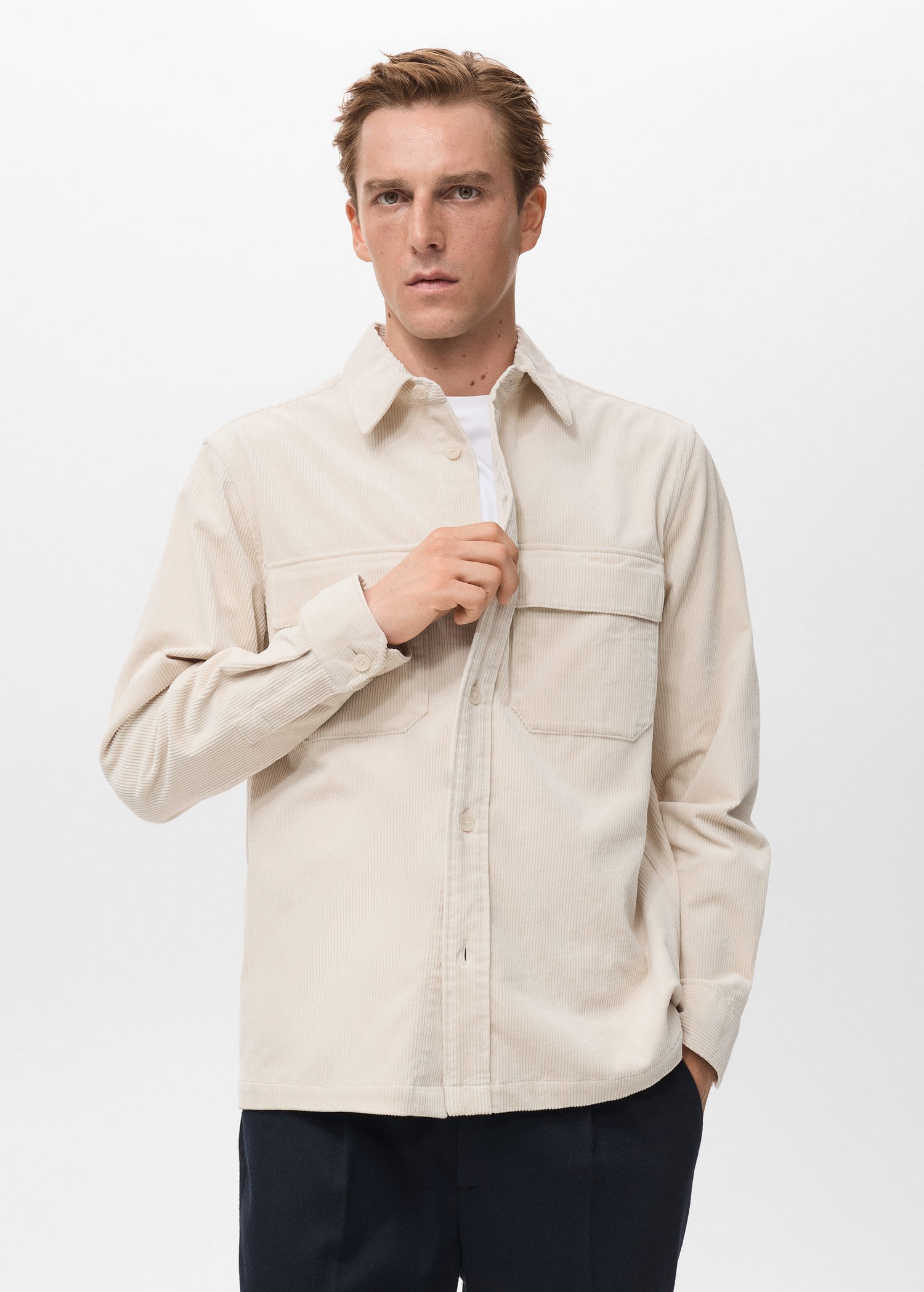 Corduroy Overshirt With Pockets