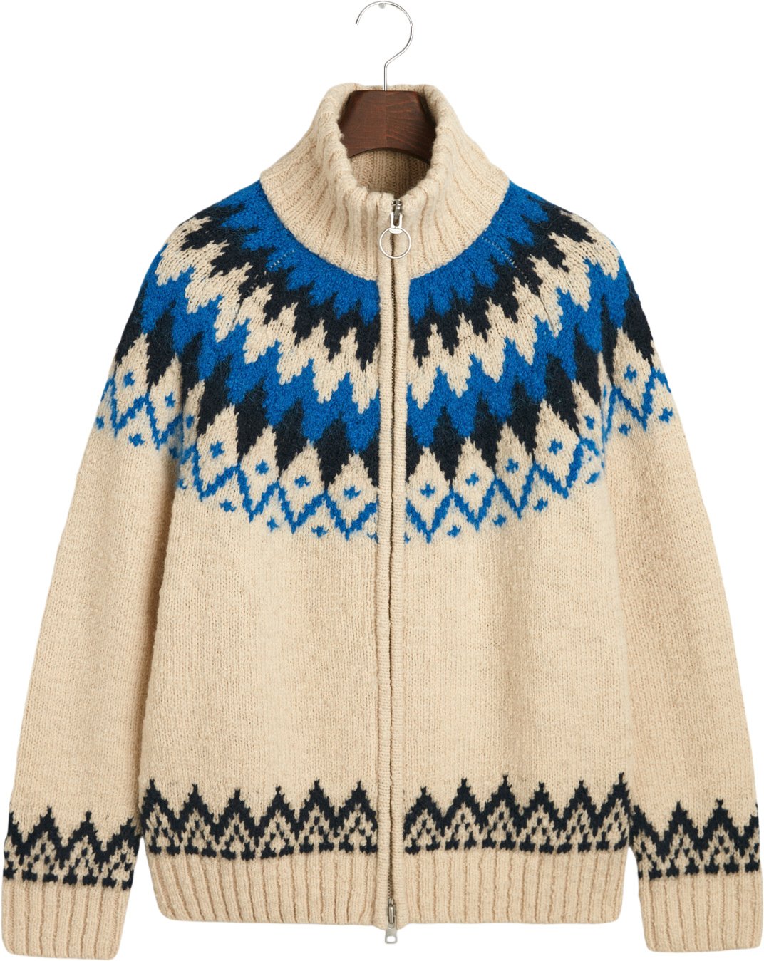 Jacquard Zip Cardigan