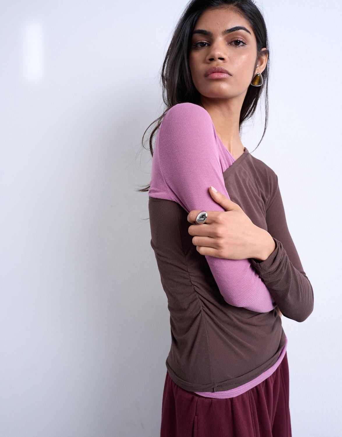 Tsblume LS Sheer RIB TOP JRS