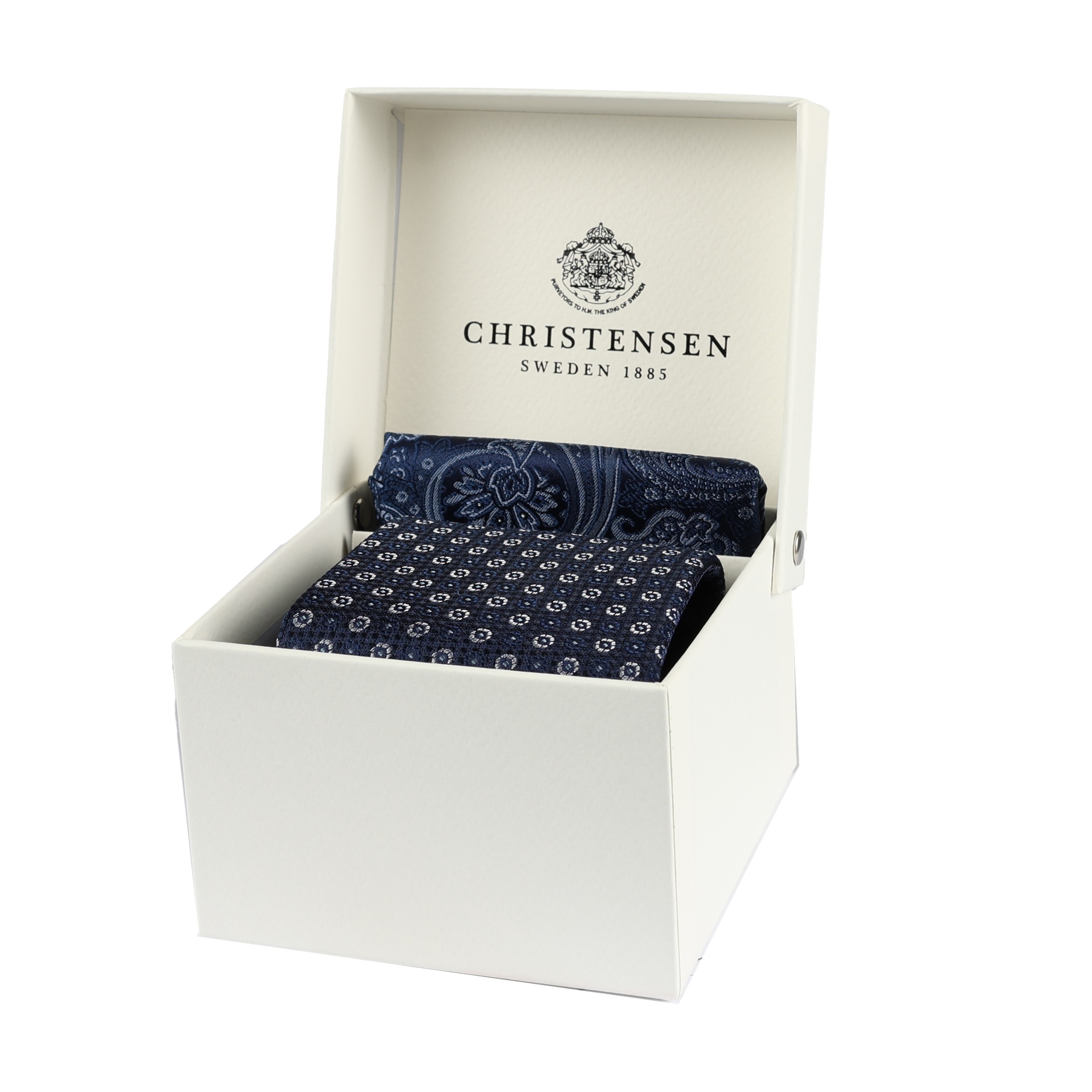 Box Set Silkesæt med Slips og Lommeklud