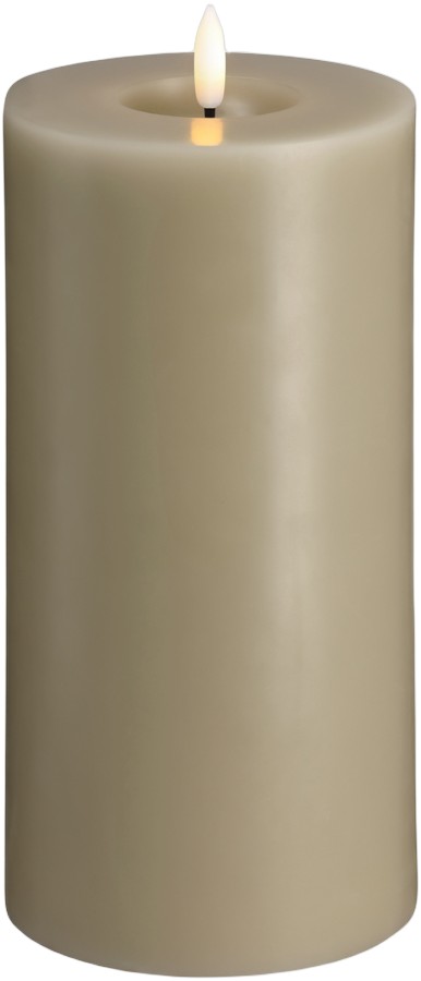 Moods & More LED Pillar Candles, Silk, Melted, Kit Grey, 9