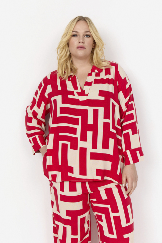 Curvy Waalva 1 Bluse Rød