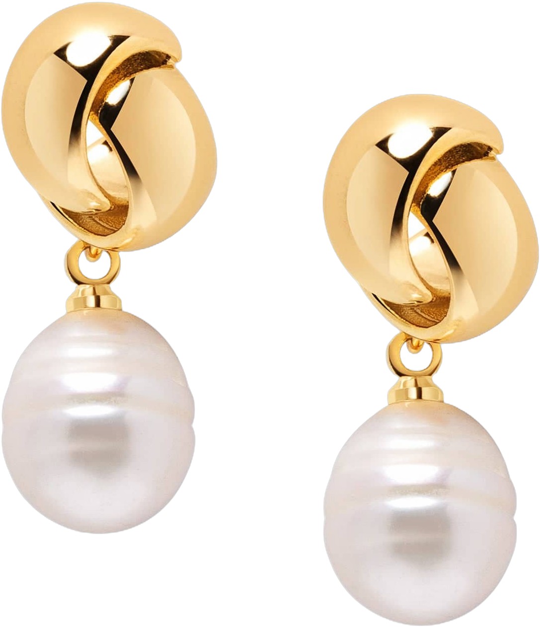 Women’s Pearl Drop Earrings in Gold