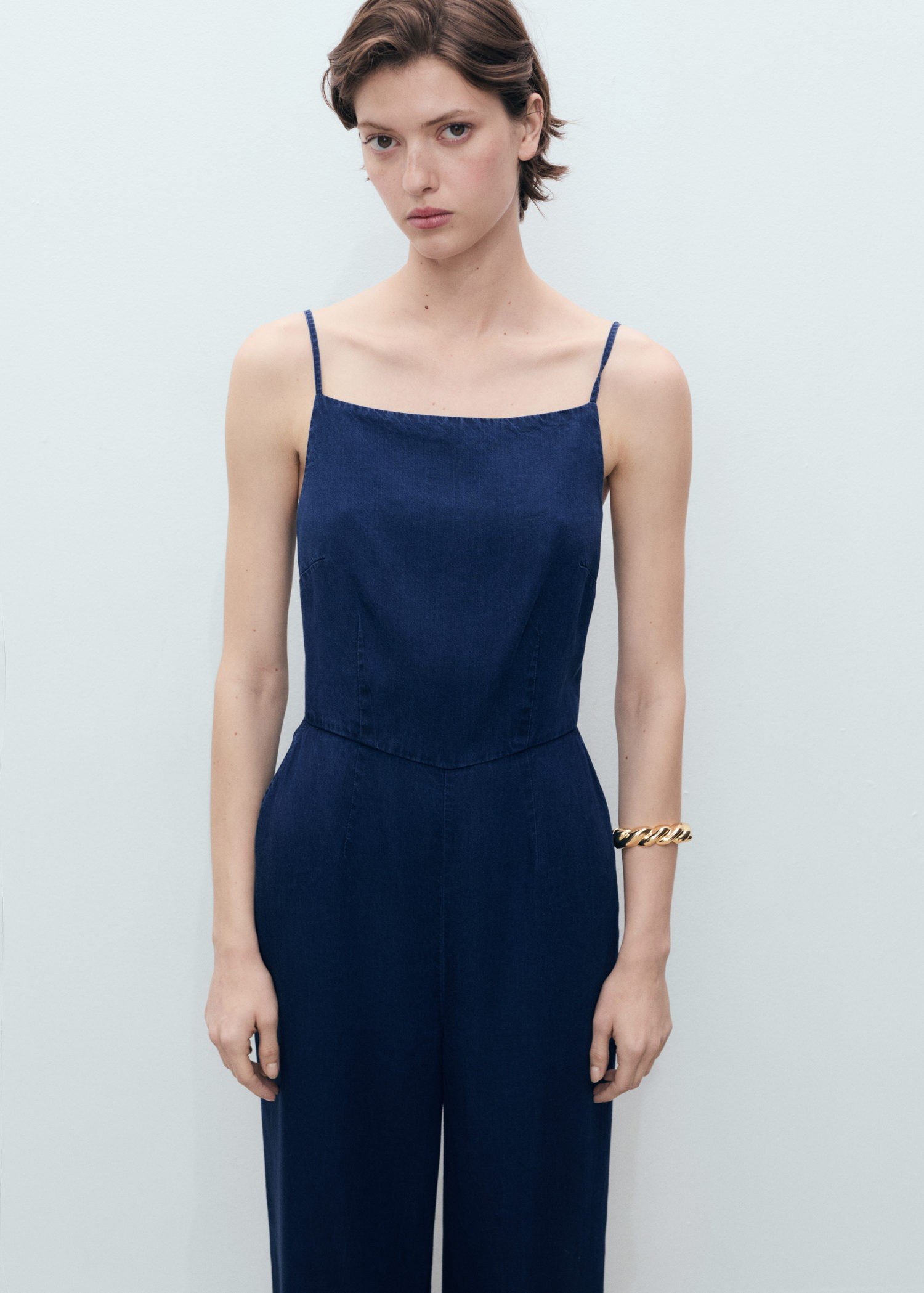 Long Denimeffect Jumpsuit