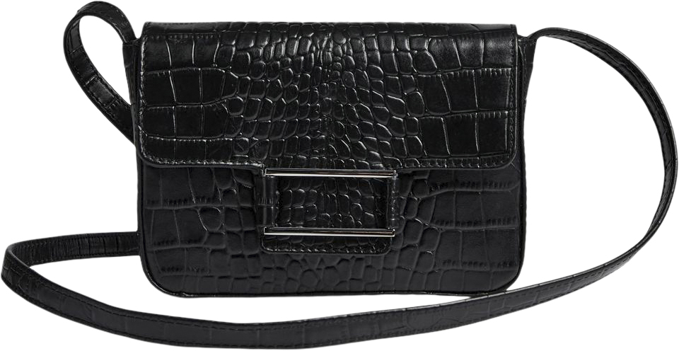 Noellembg Crossbody Bag Croco Sort Læder Til Kvinde