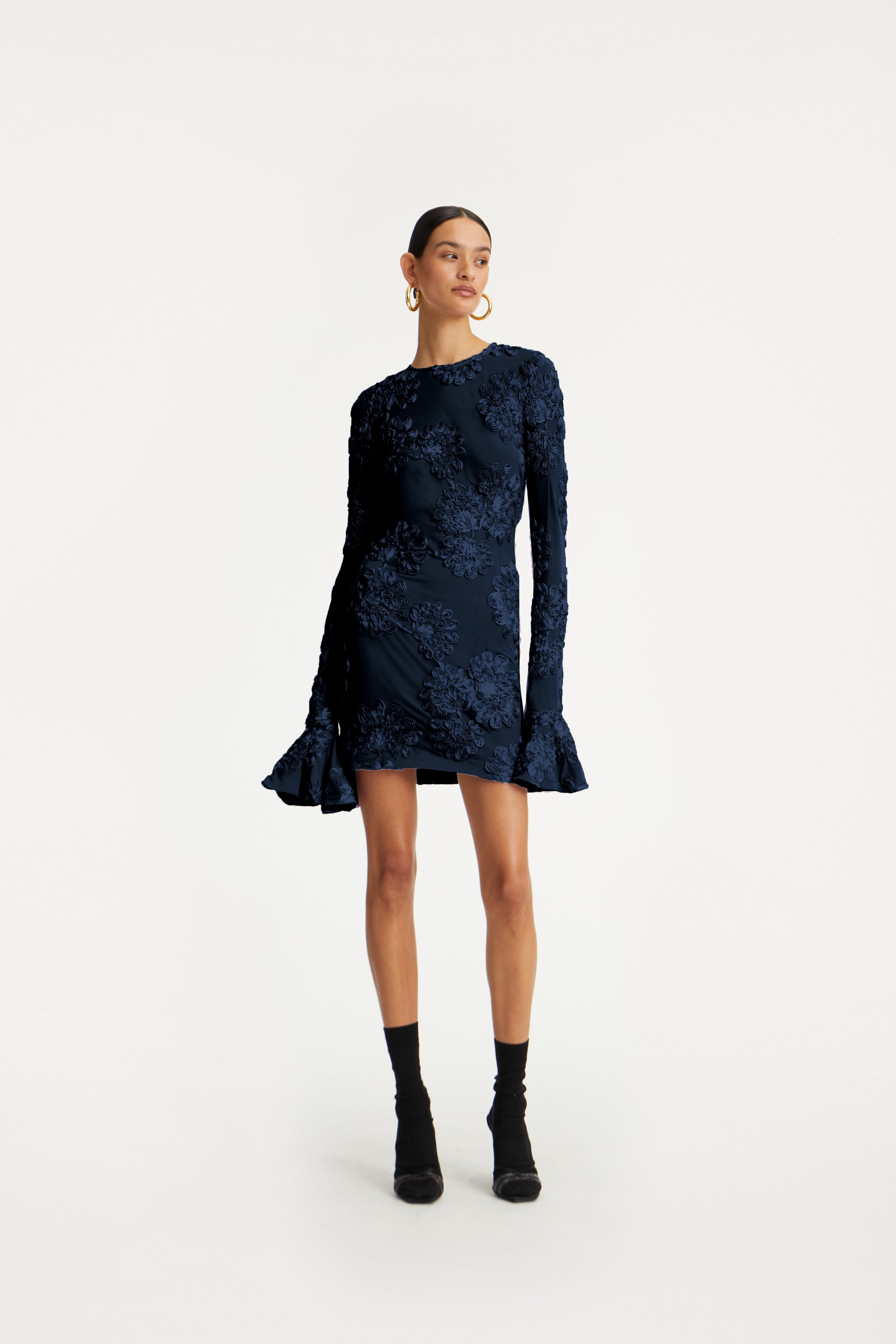 3D Mesh Mini Dress