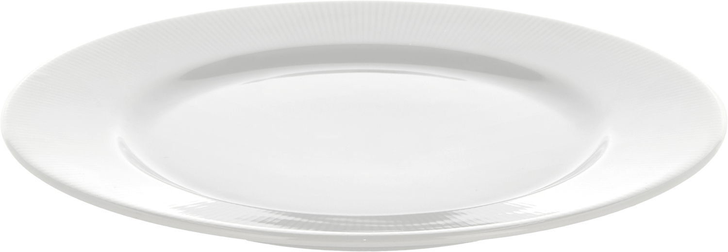 Tallerken Flad med Fane Eventail 22 cm Hvid