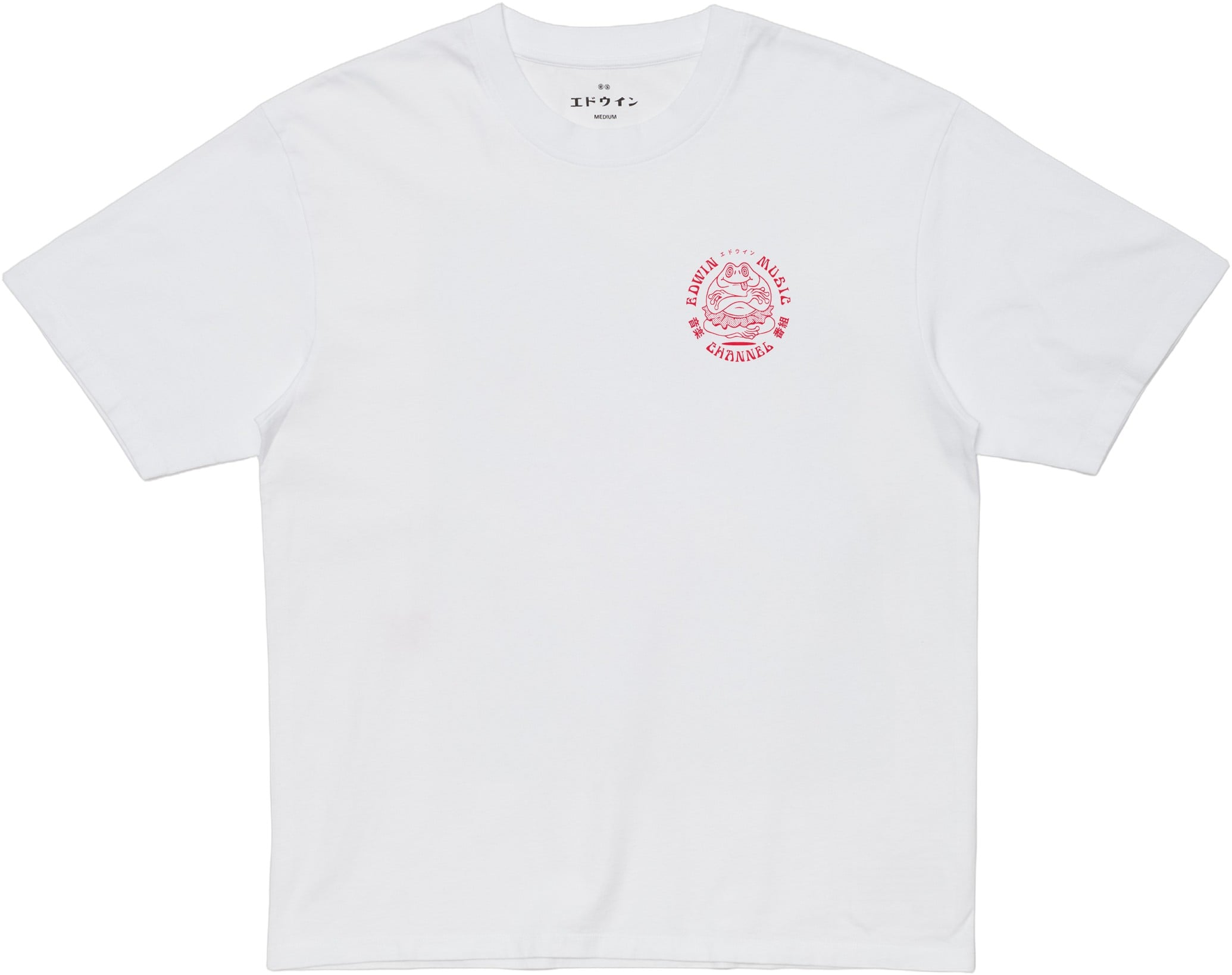 Edwin Music Channel Tshirt - White/red - Køb til DKK 280 - Spar 30%