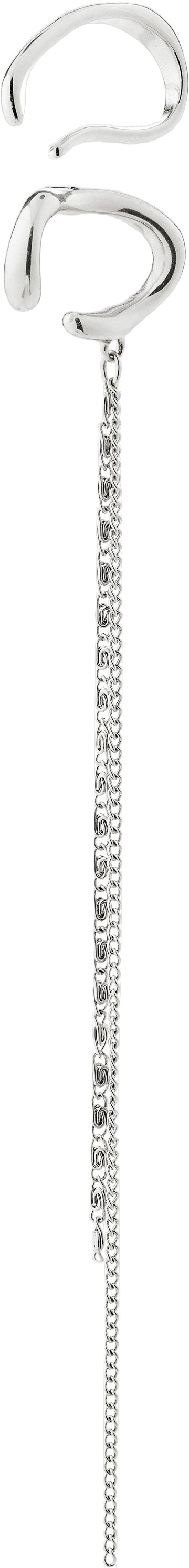 Evon ear Cuff, 2in-1 set, Silver-plated