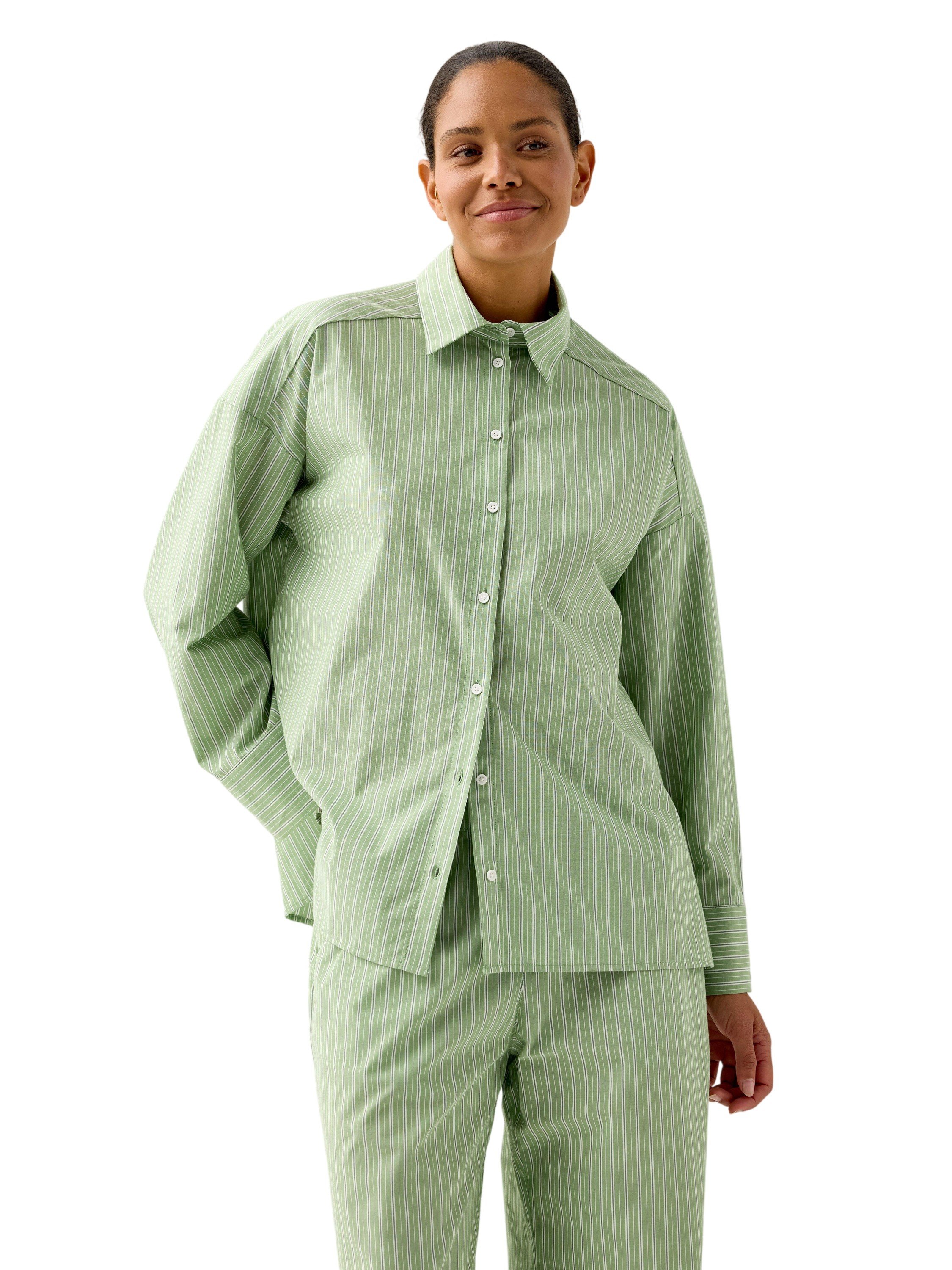 Oversized Pyjamasskjorta i Bomullsp