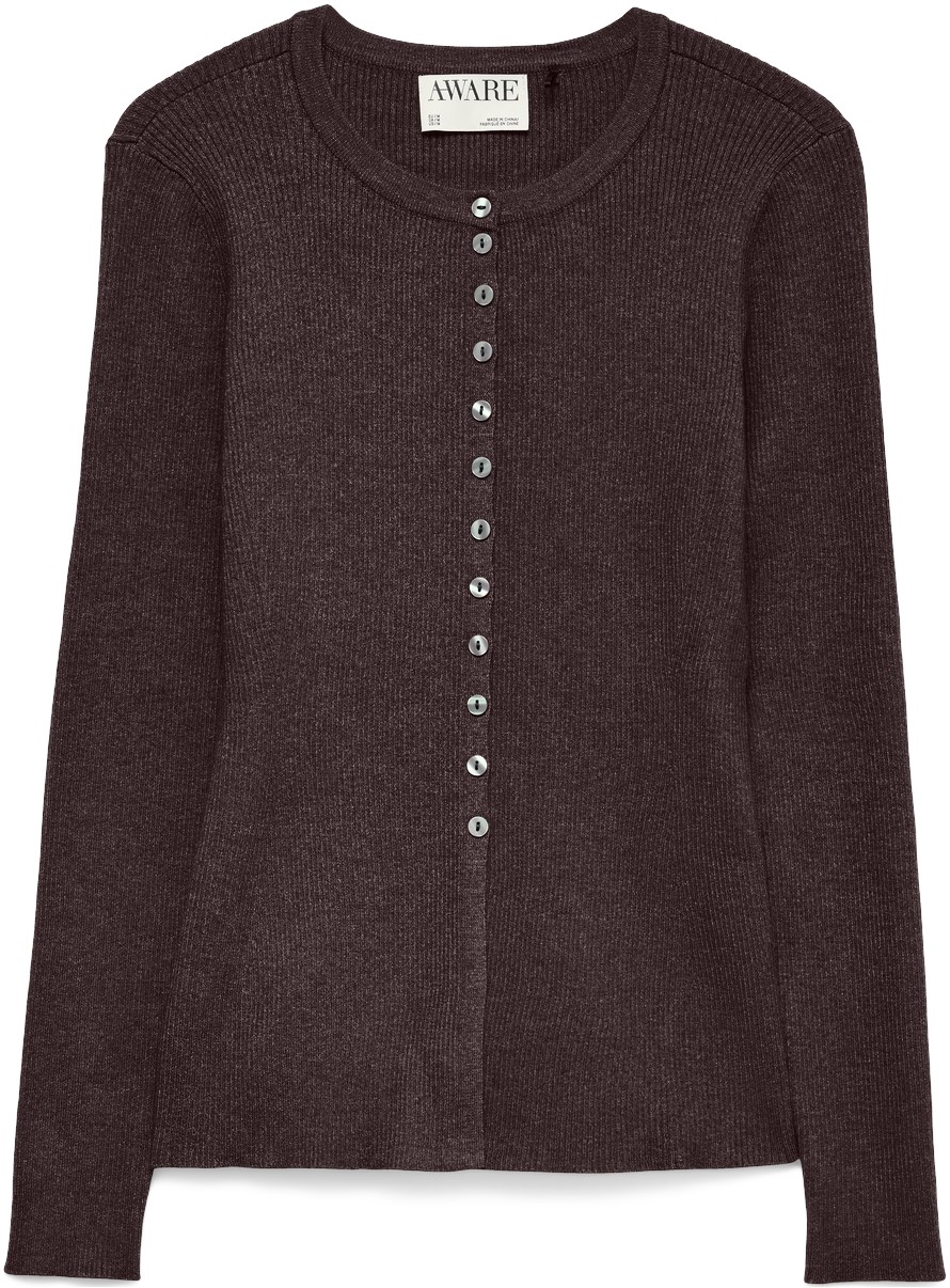 Awukino LS Oneck Knit Cardigan