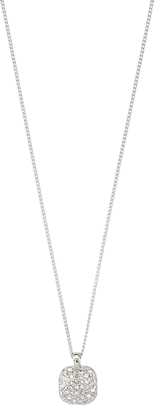 Cindy Recycled Crystal Pendant Necklace Silverplated