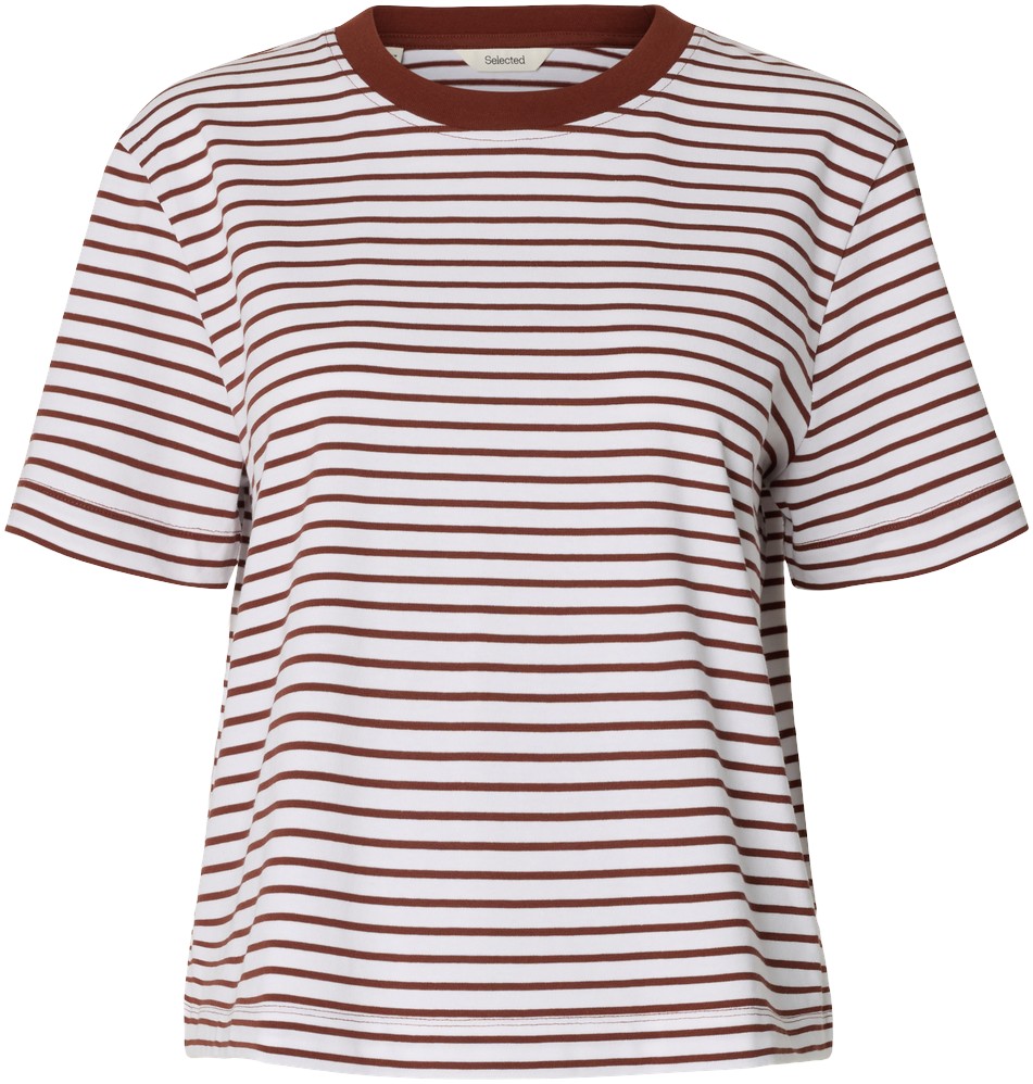 Slfessential SS Striped Boxy TEE NO