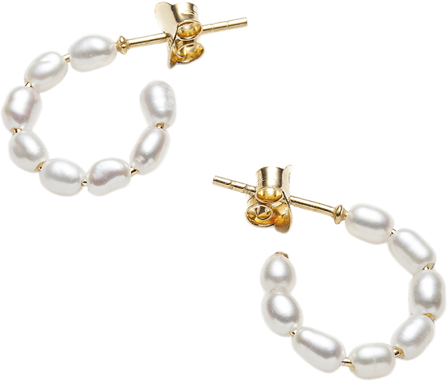 Small Hoop Pearl Earring