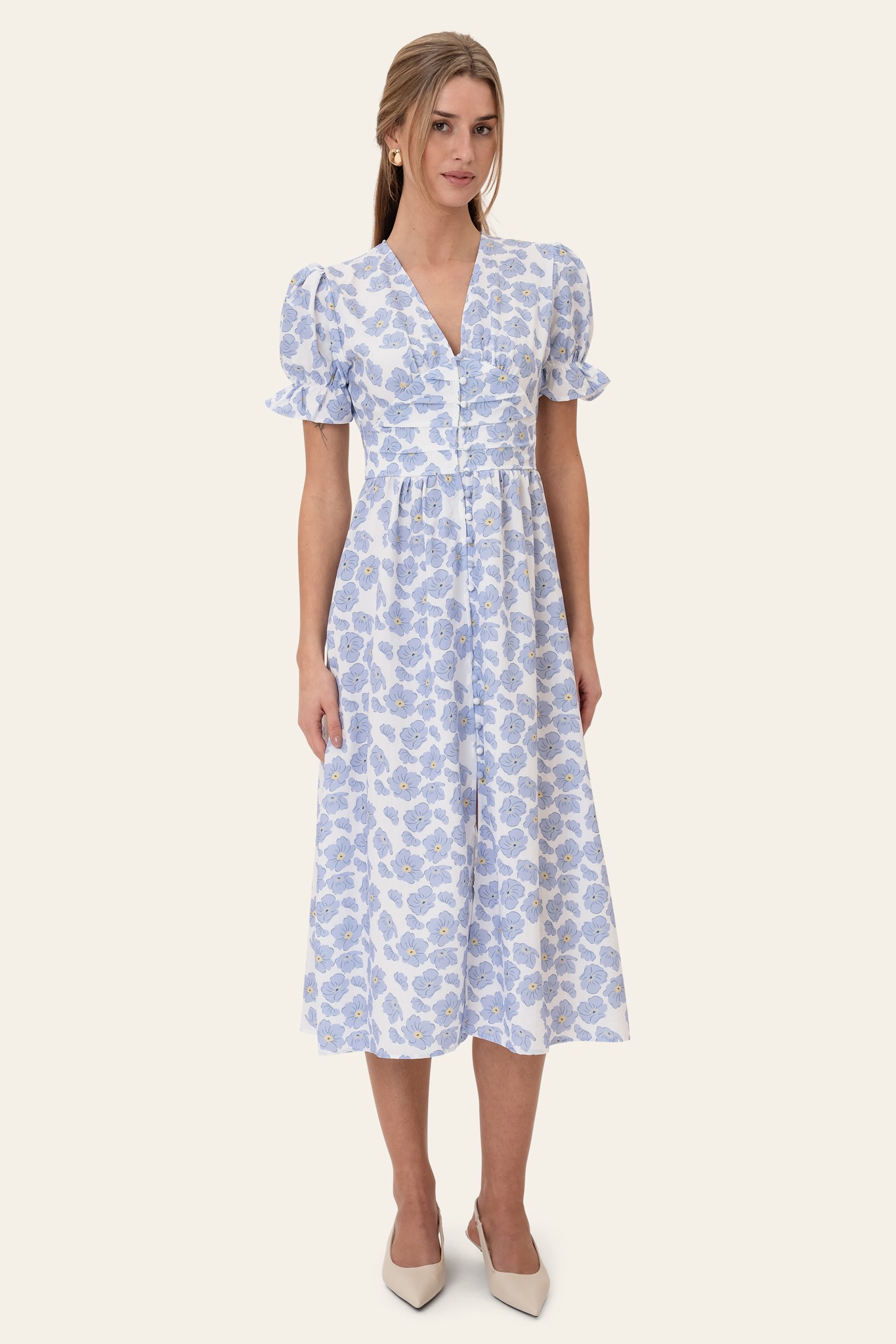 Adelic Long SS Dress Blue Dazzlin