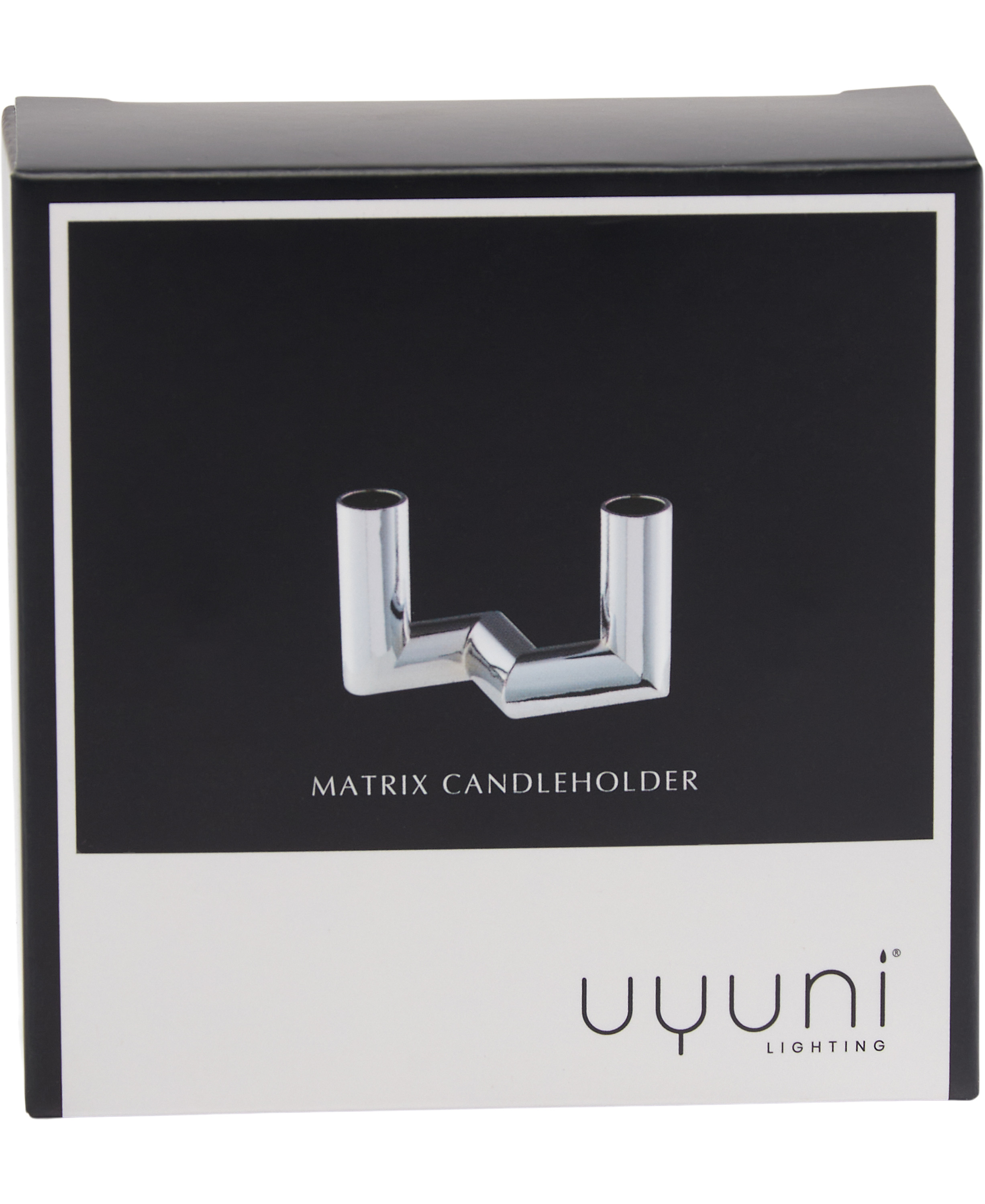 Matrix Candle Holder 2'arm Mini Taper - Chrome - 7,5 x 4,5