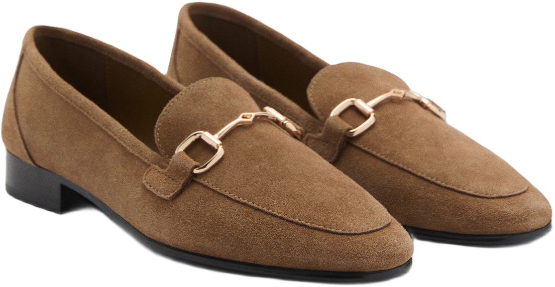 Suede Moccasins With Buckle