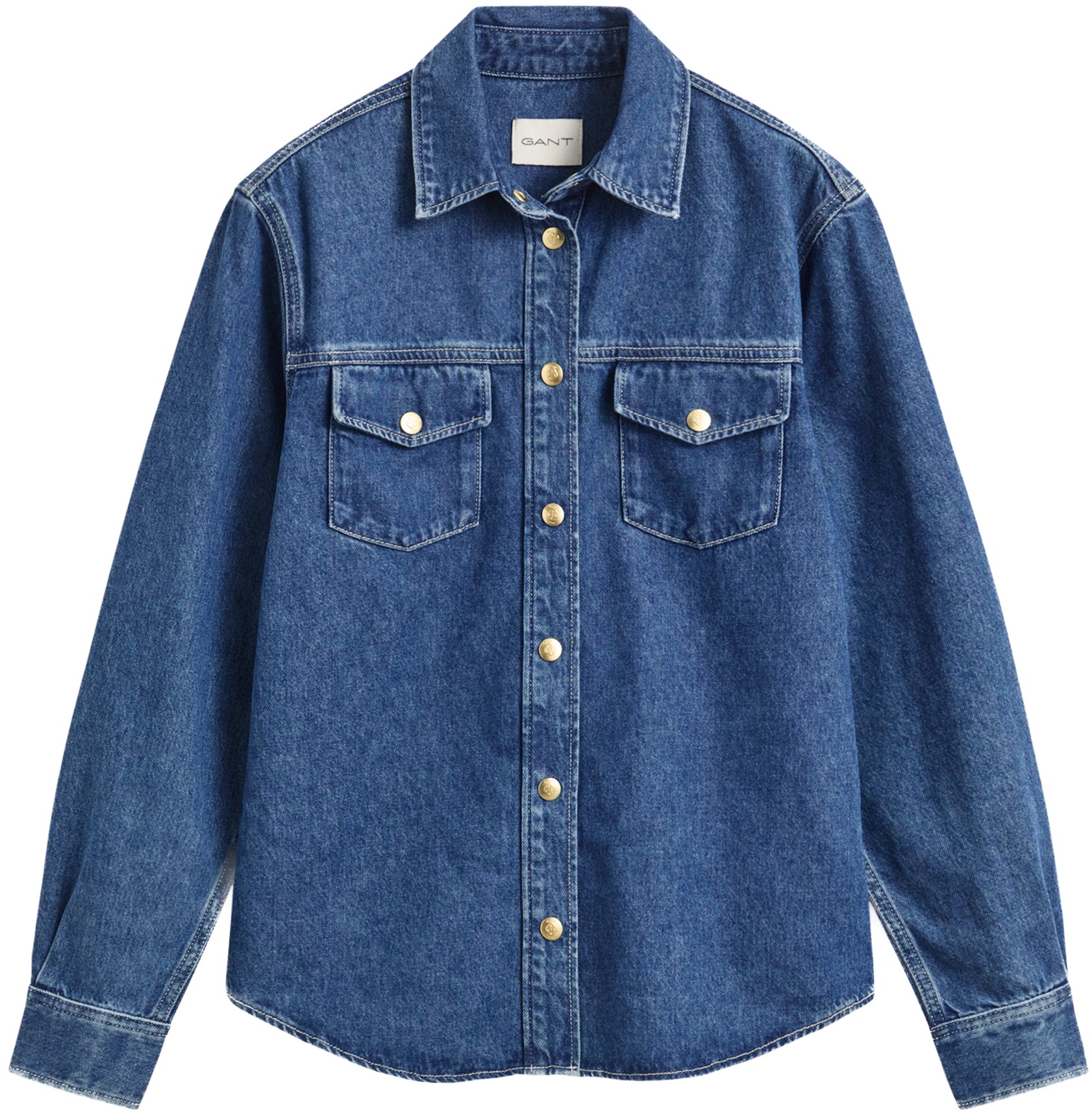 Gold Button Denim Shirt