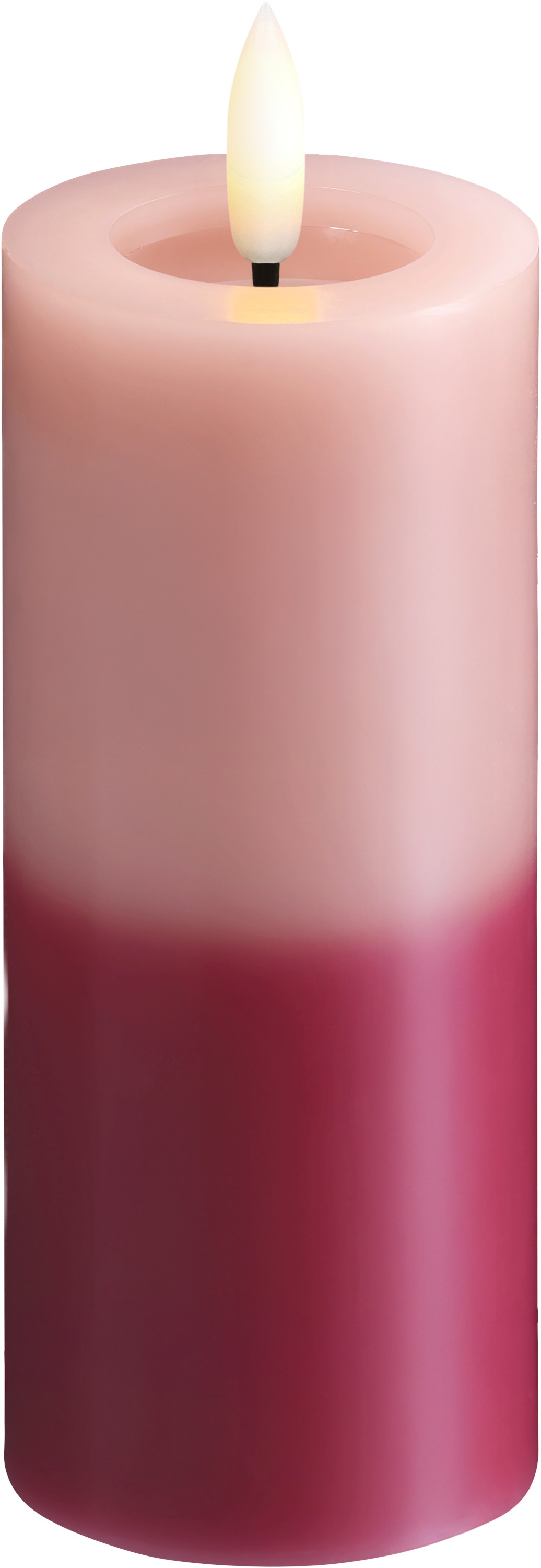 MM LED Pillar Candle, Silk, Melted, Multicolour Rose, 49×12