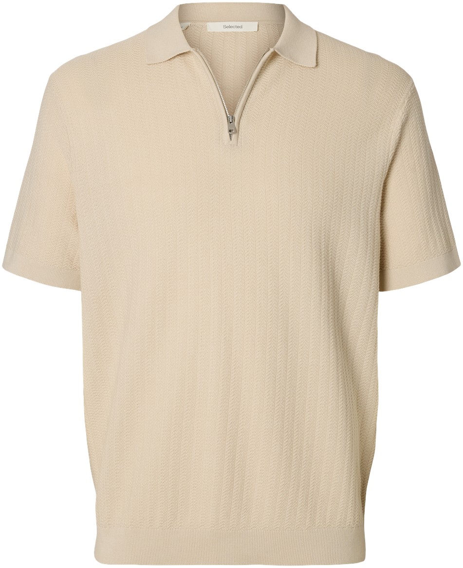Slhcran SS Knit Structure ZIP Polo