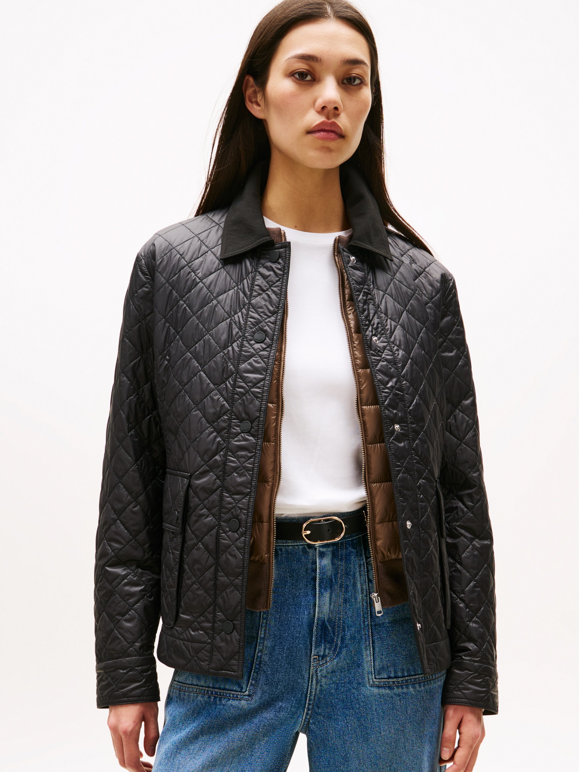 Padded Nylon Slim Quilted Jacket