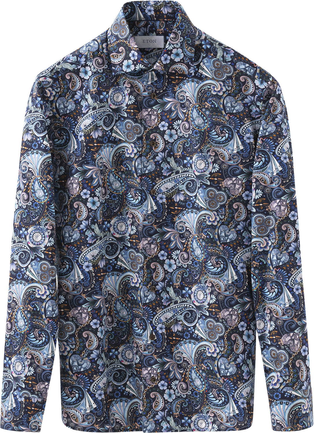 Slim Fit Navy Blue Motif Signature Twill Shirt