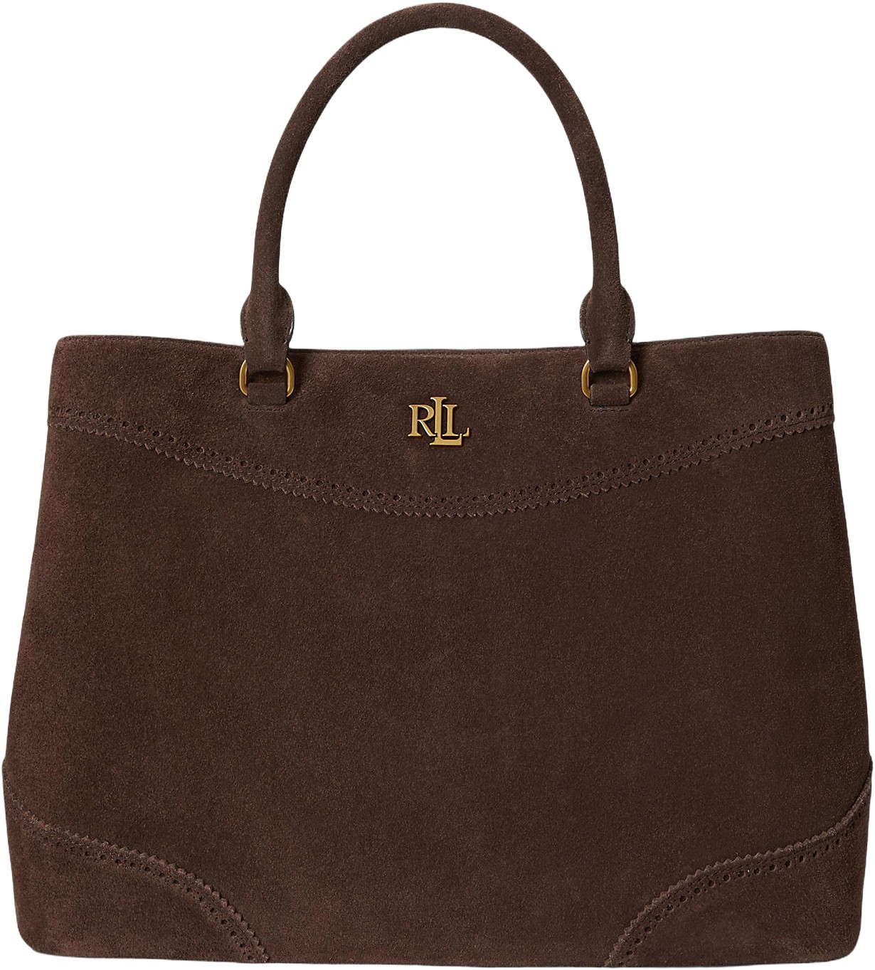 Perforated Suede Large Marcy Satchel