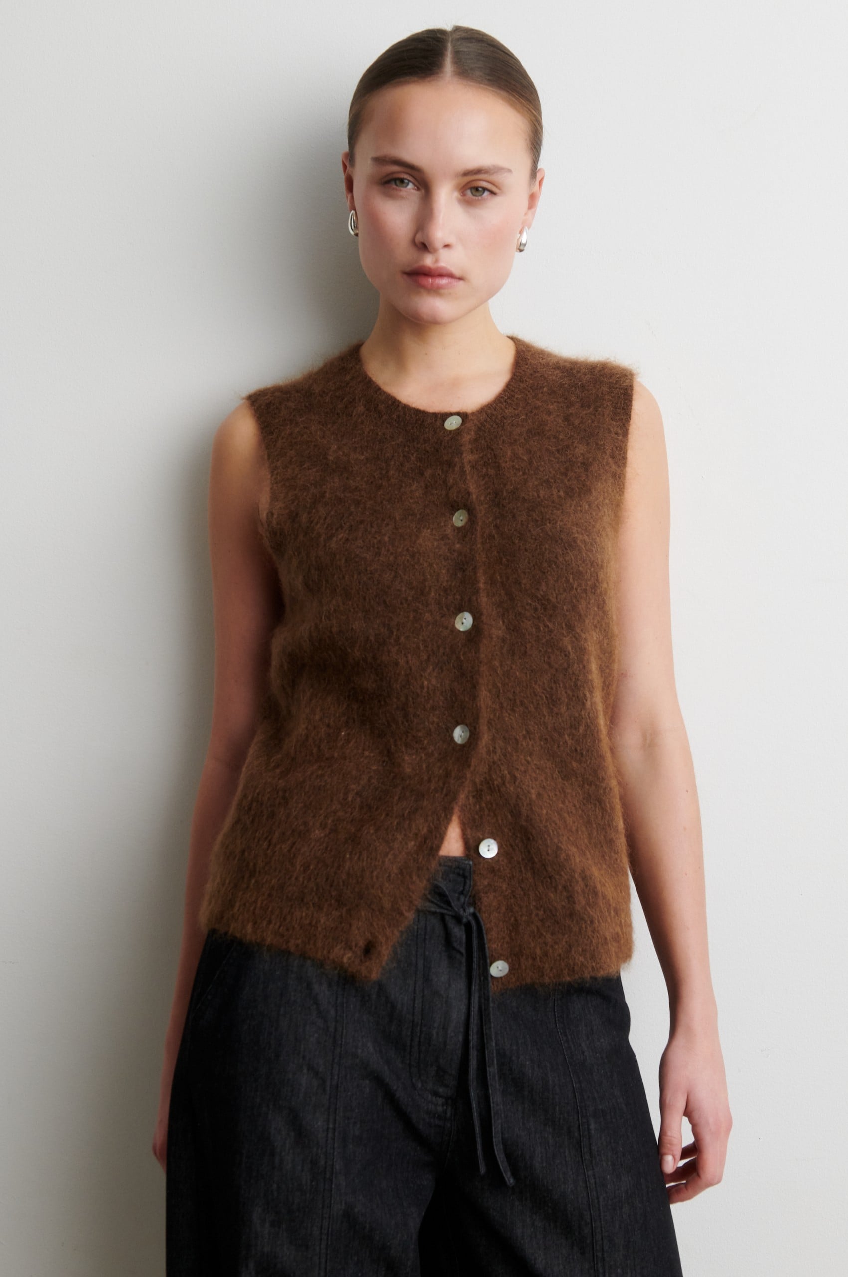Brook Knit Button Vest