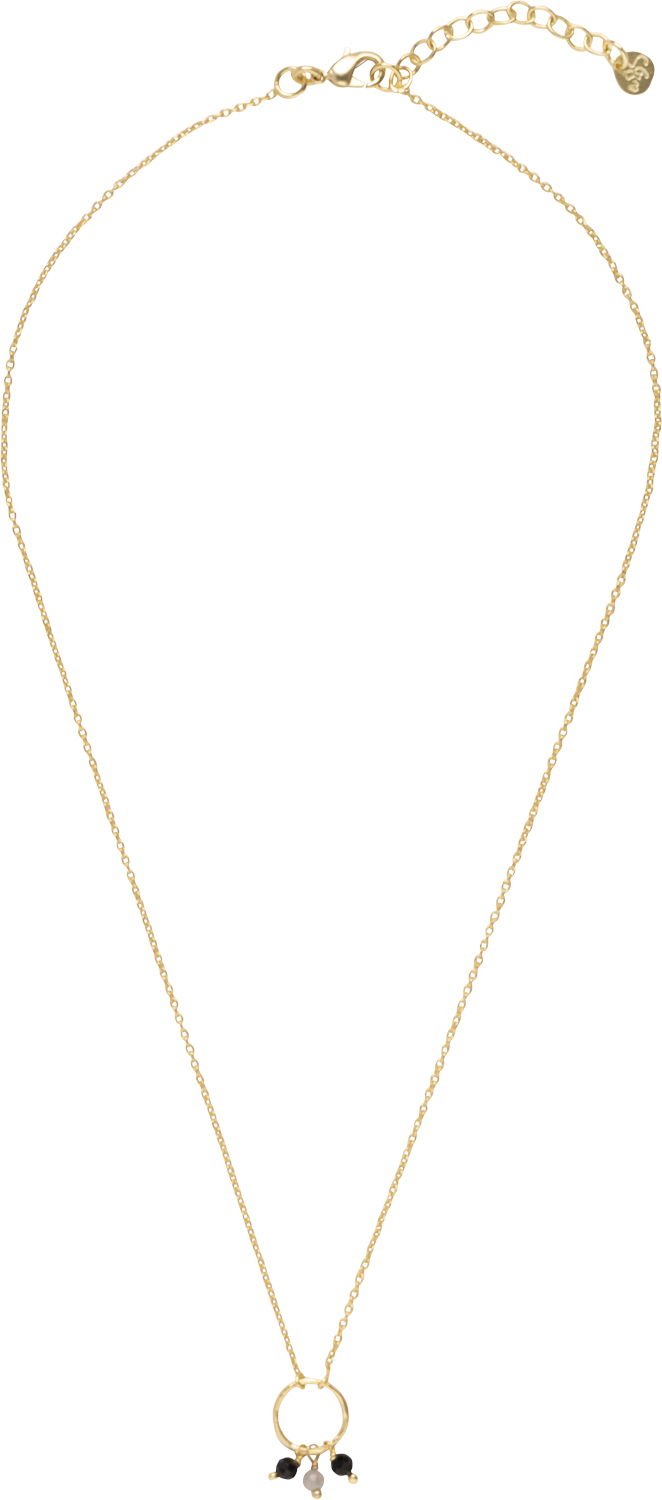 Sentiment Black Onyx Labradorite Necklace Gp
