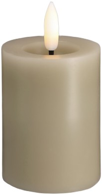 Moods og More LED Pillar Candles, Silk, Melted, Kit Grey, 4