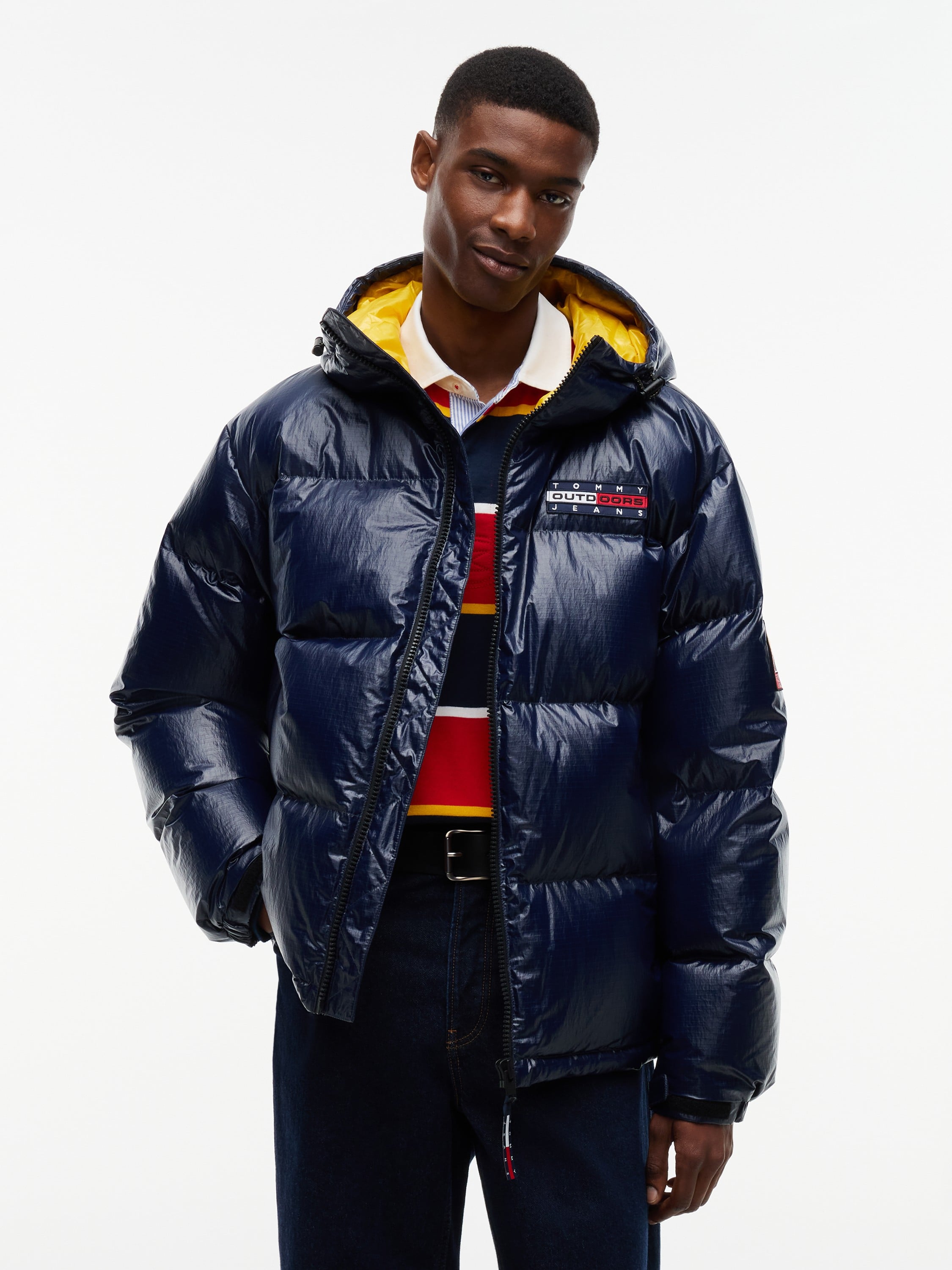 Shiny Down Hooded Alaska Puffer Jacket