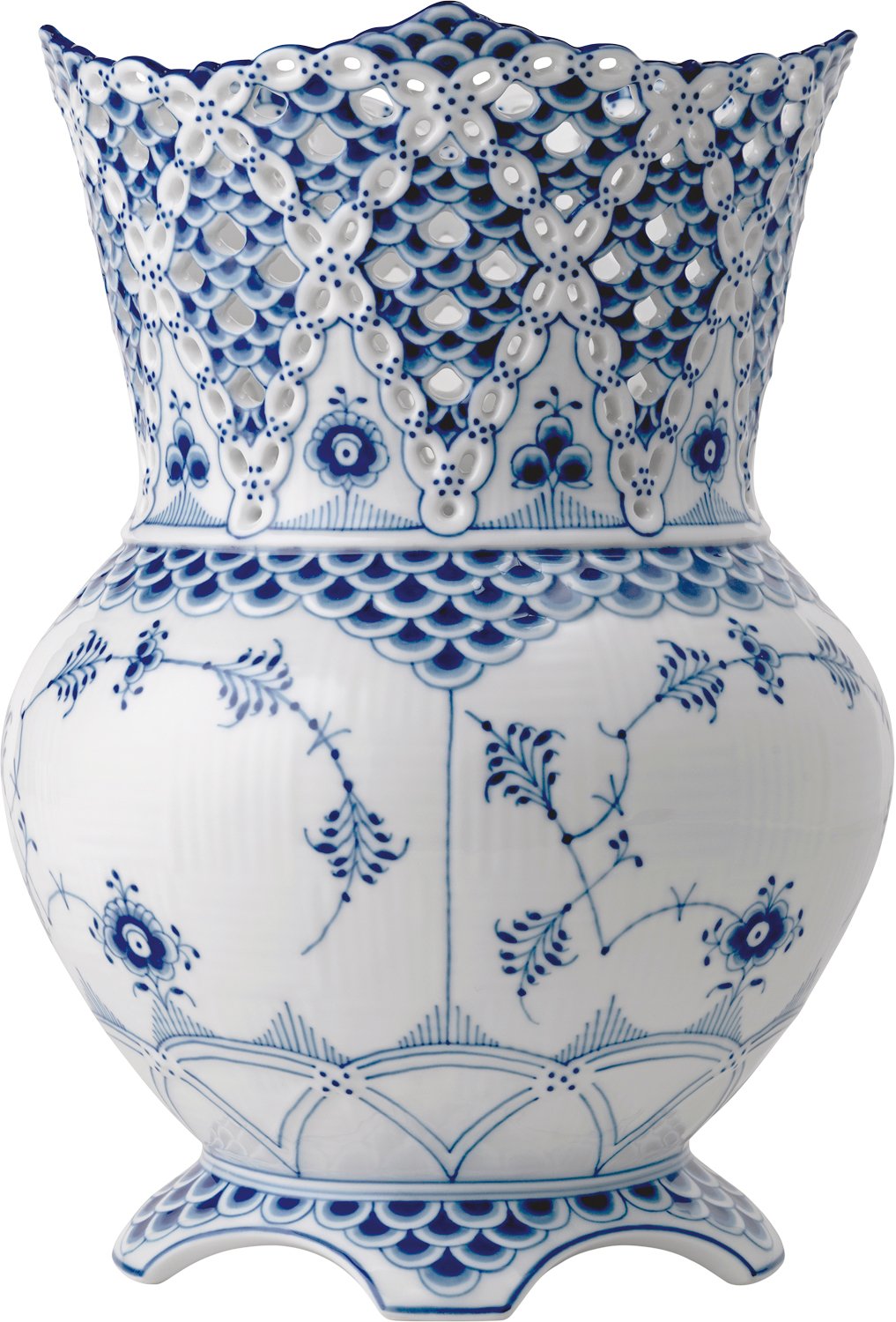 Musselmalet Helblonde Vase 22 Cm