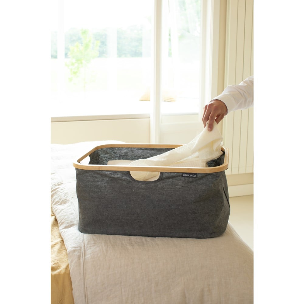 Foldbar Vasketøjs Kurv 40 ltr. Pepper Black