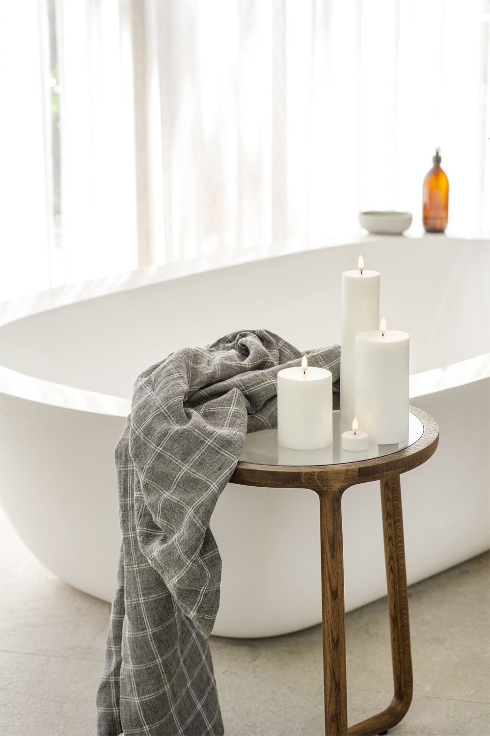 LED Pillar Candle Nordic White – 7,8 x 10 cm