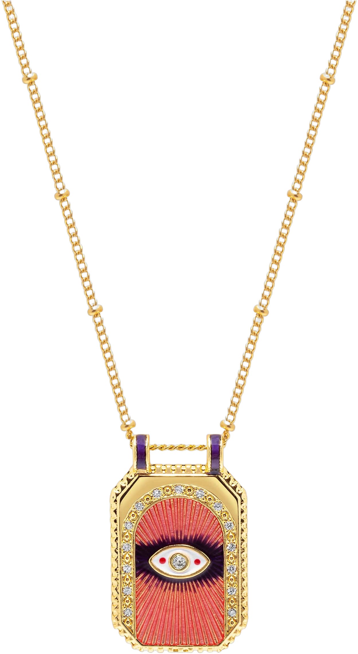 Women's Pink Evil Eye Pendant Necklace