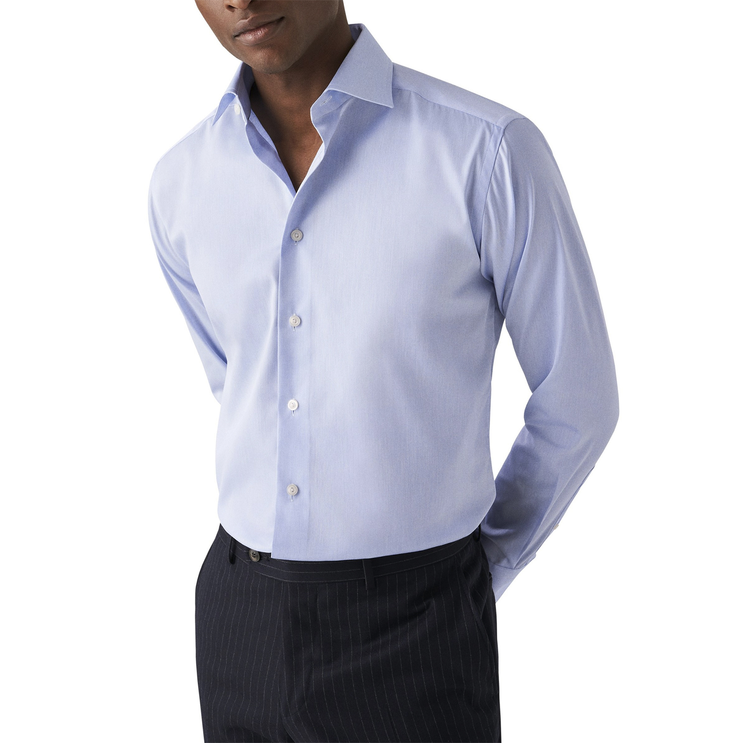 Light Blue Signature Twill Shirt Contemporary Fit