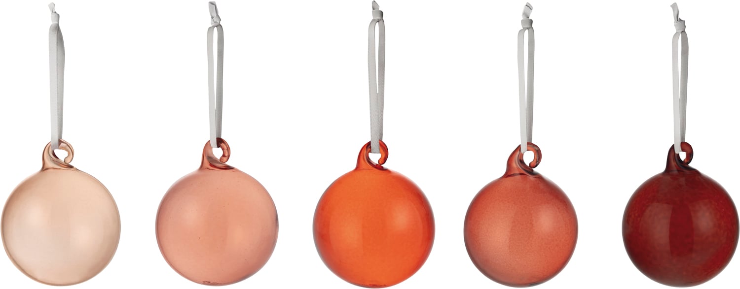 Iittala Glaskugler 4 cm 5pak rød