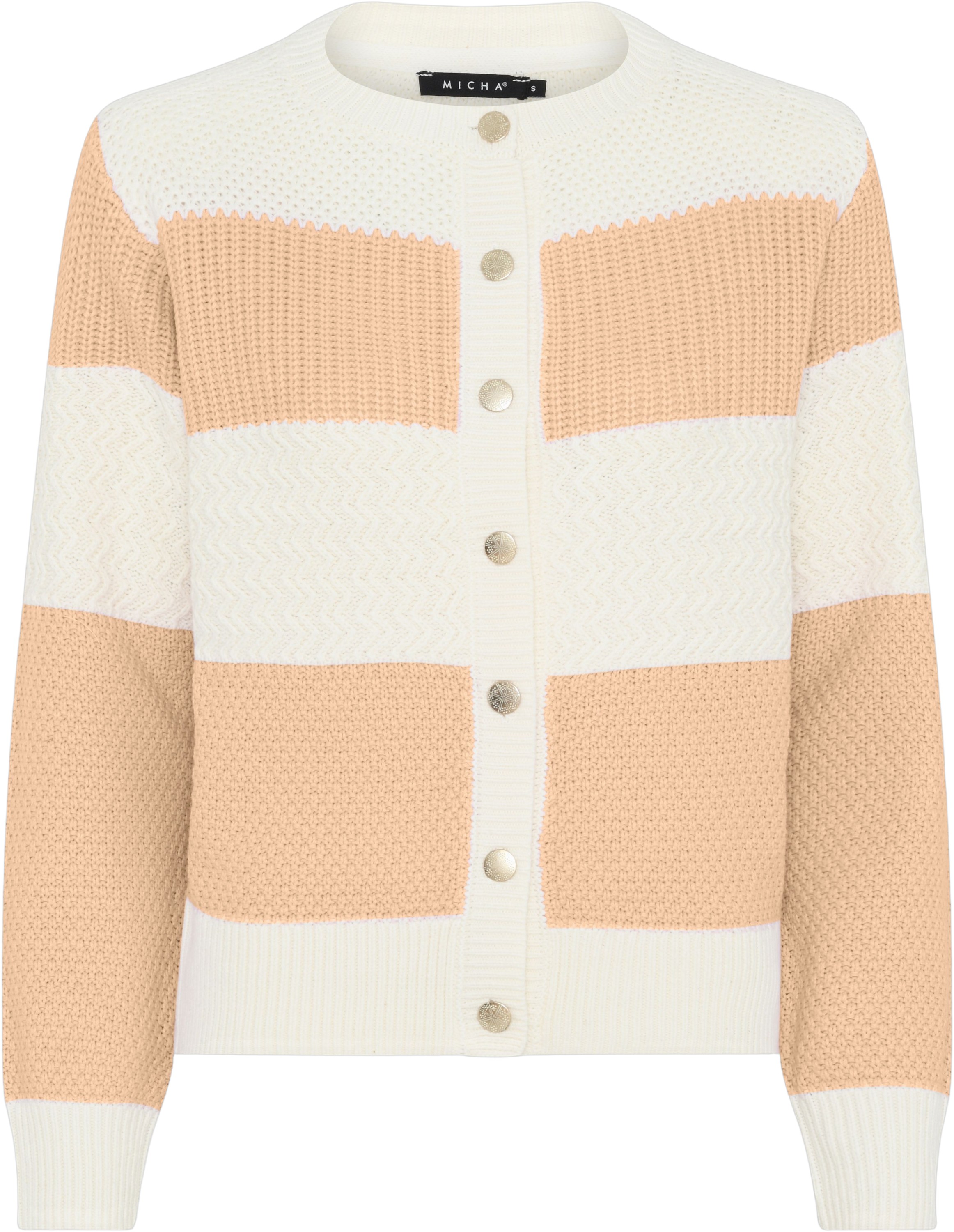 Cardigan_ Mix Pattern Knit