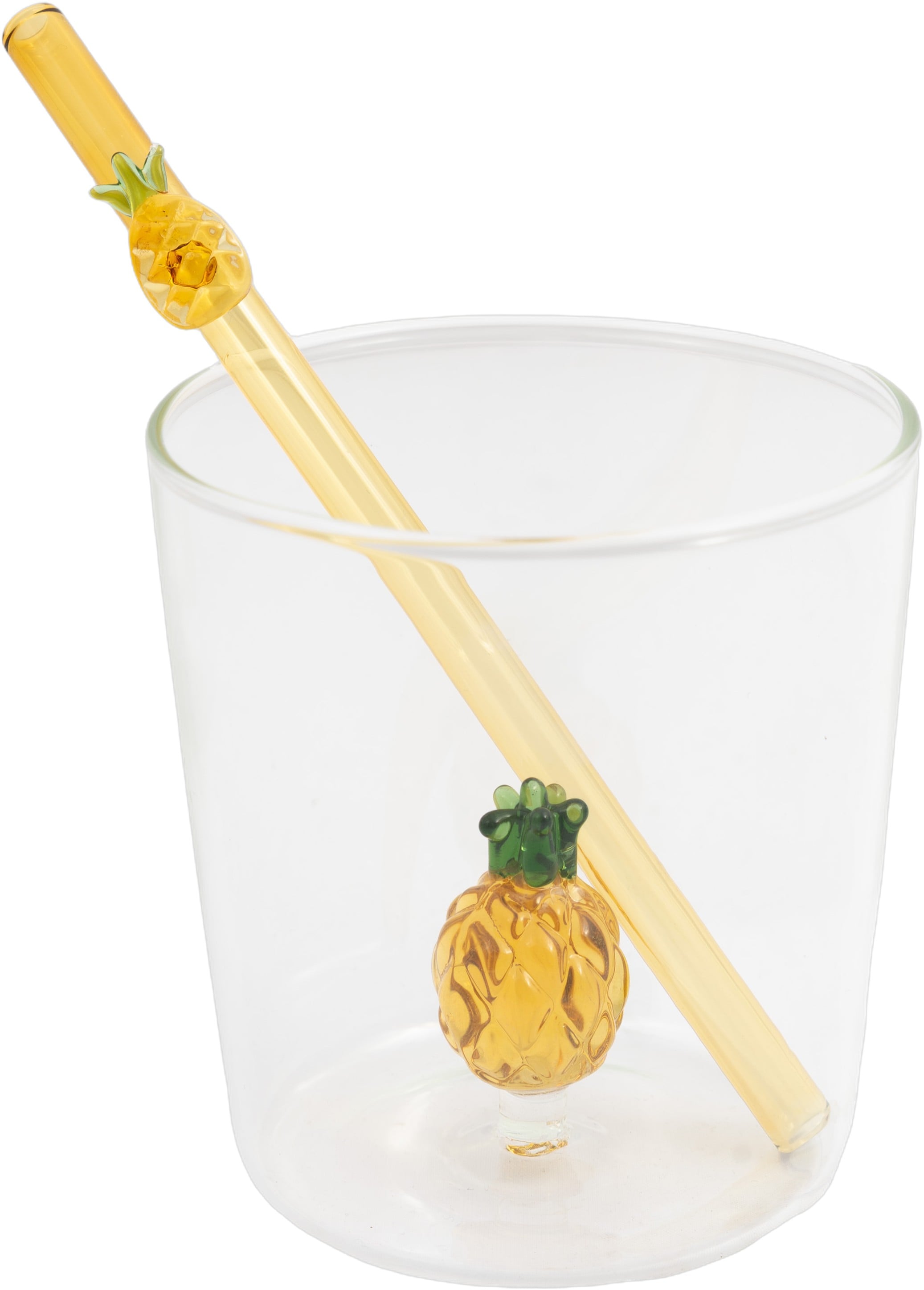 Glas Medsugerør Ananas