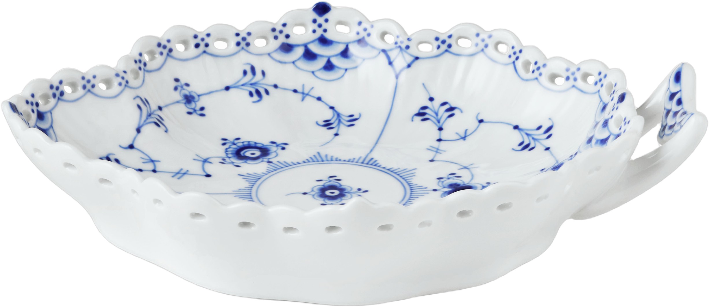 Blue Fluted FL Leaf Asiet 18,5cm