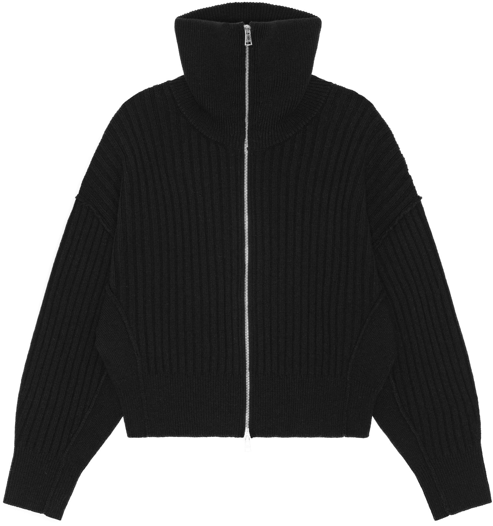 Zip Merino Wool Cardigan