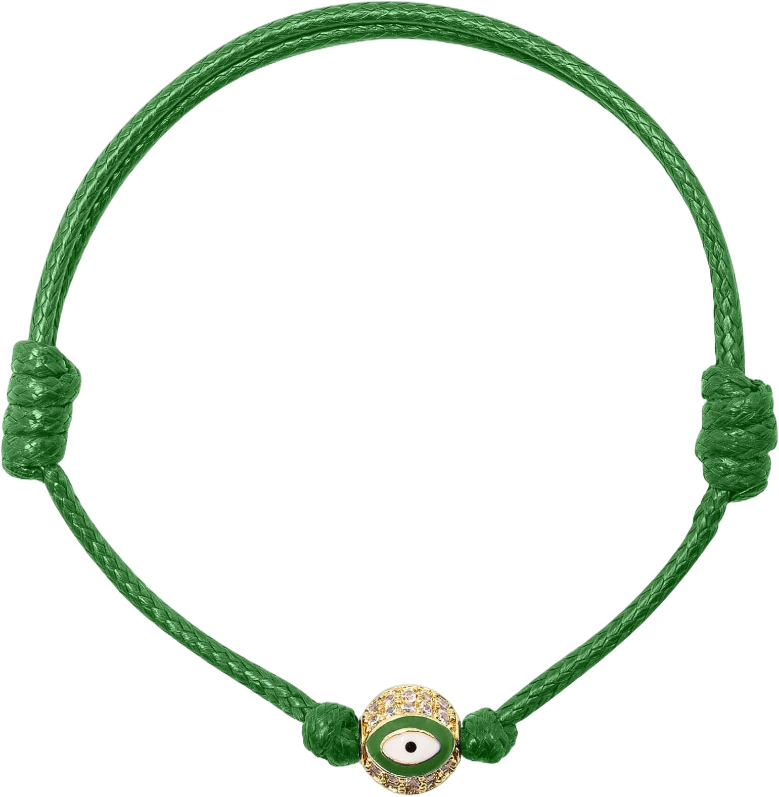 Green Evil Eye String Bracelet