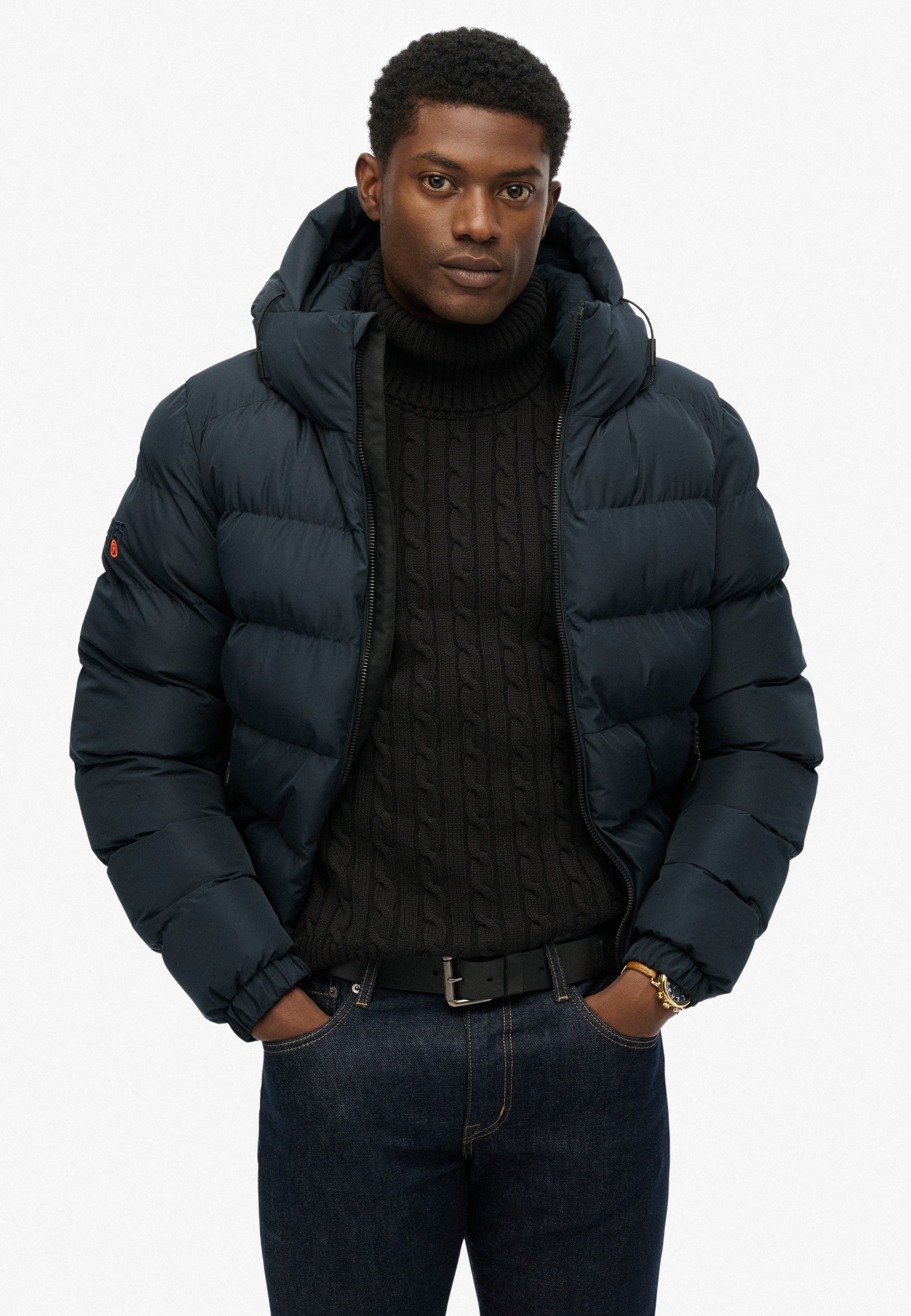 Hooded Sports Puffer Jacket