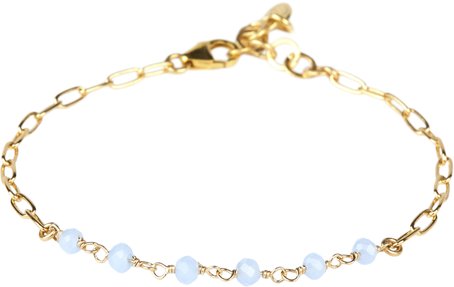 Daisy Blue Calcedoni Bracelet Gold