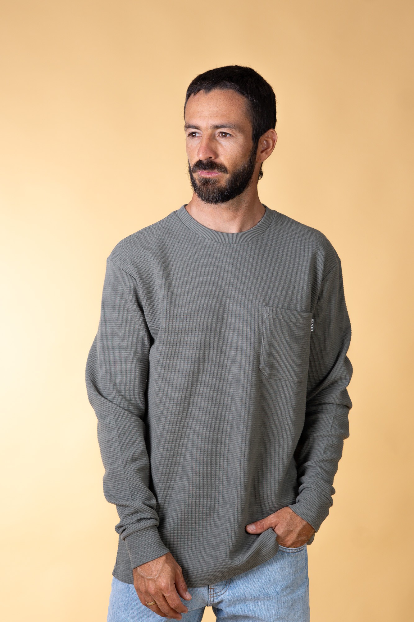 Waffle Men's Pocket Longsleeve