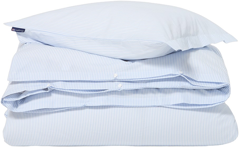 Blue/white Striped Cotton Sateen Bed Set